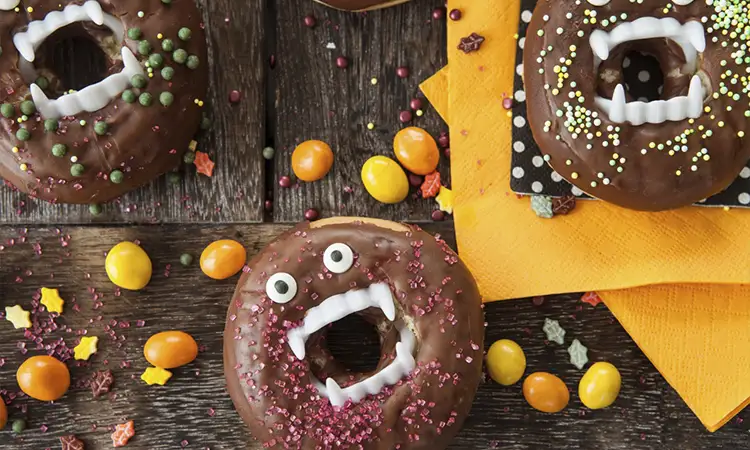 receta halloween Donuts scary